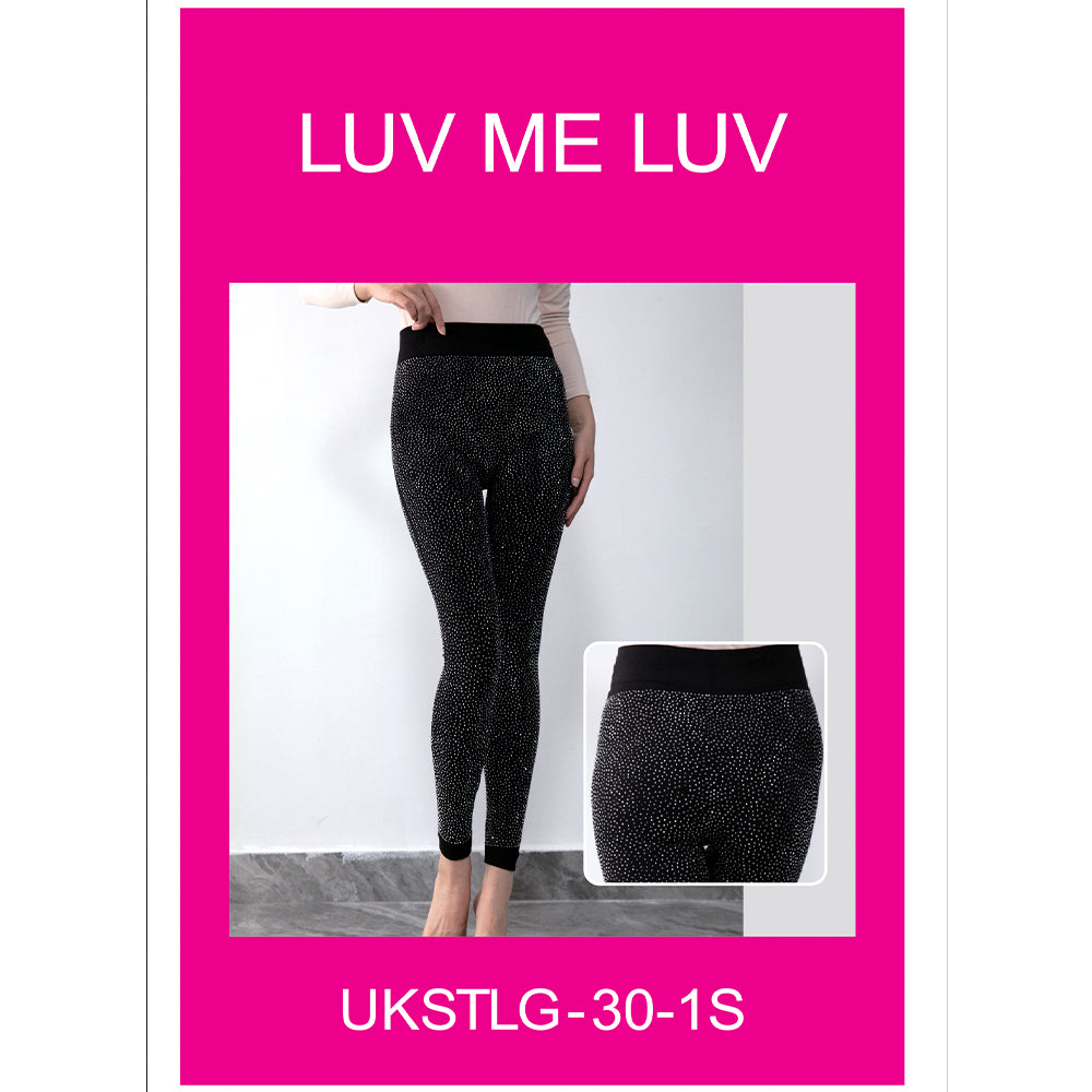 Luve Me Luv Rhinestone Leggings - Queen of Melrose