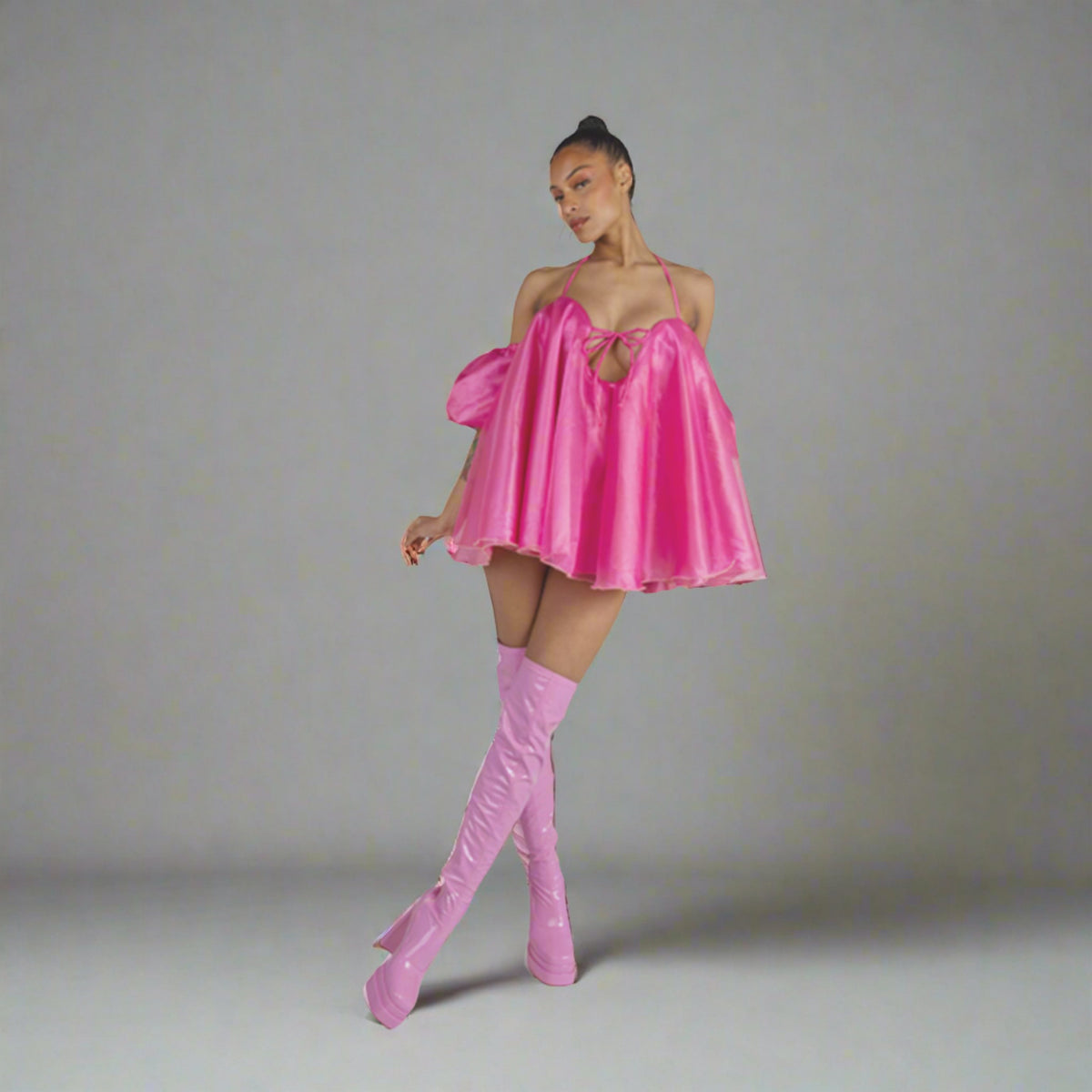 Ennis Satin Babydoll Dress