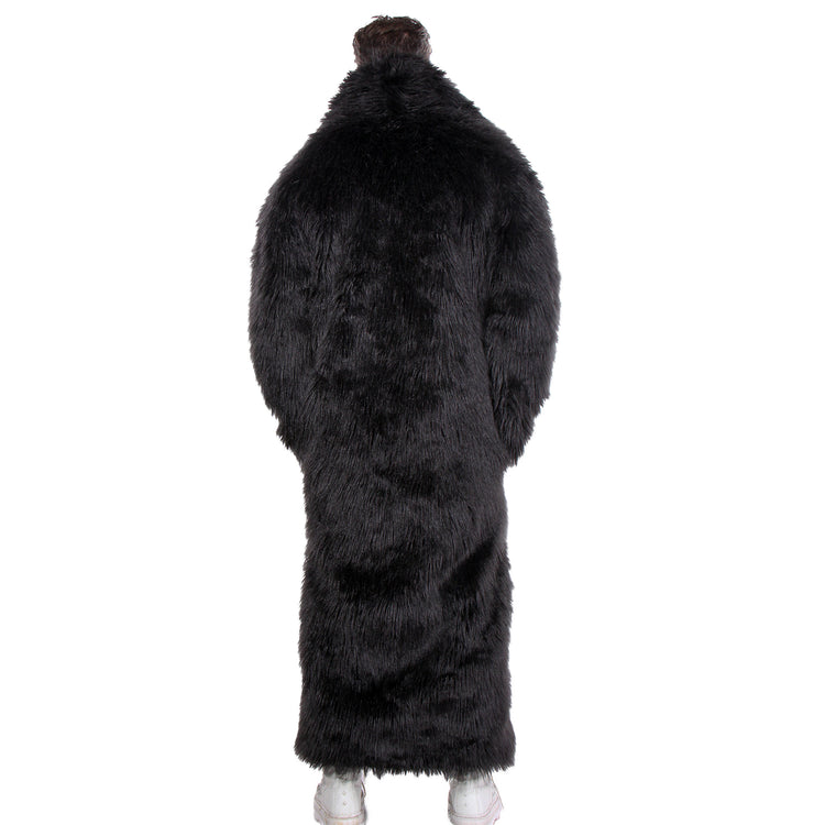 CD FAUX FUR COAT FULL LENGTH BLACK - MENS - cosmos-glamsquad