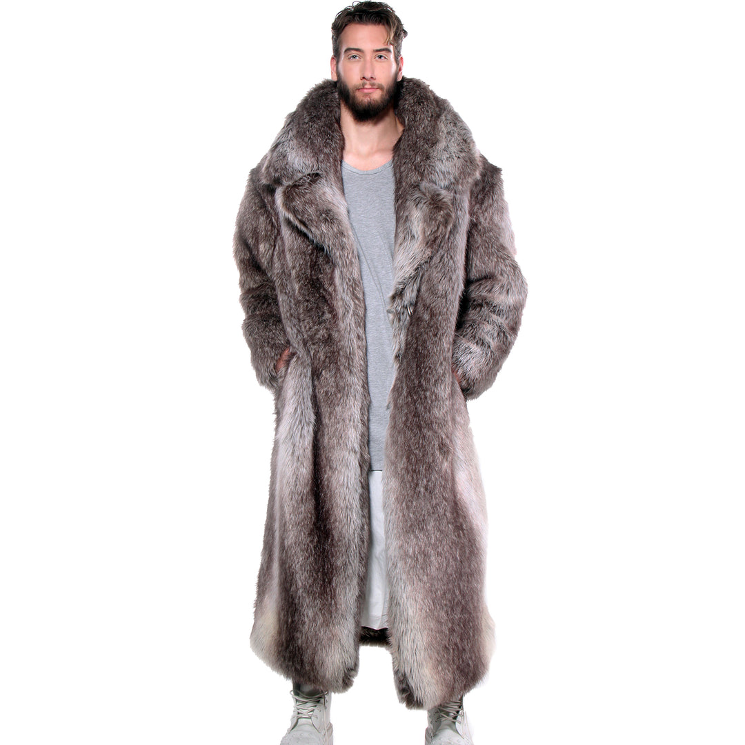 CD FAUX FUR COAT FULL LENGTH LIGHT BROWN - MENS - cosmos-glamsquad