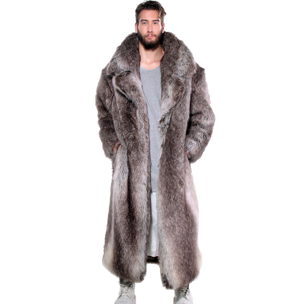 Winter Coat Wolf Fur Coat Price CD FAUX WOLF FUR COAT LONG GENDER