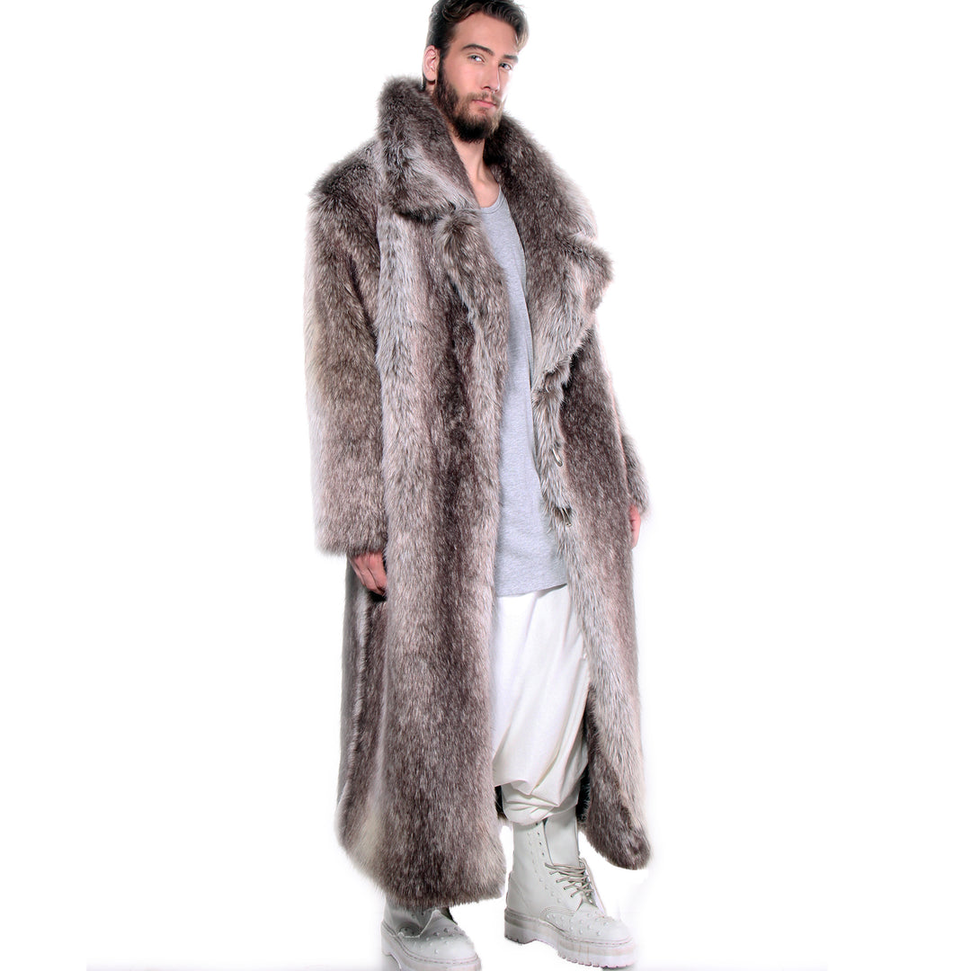 CD FAUX FUR COAT FULL LENGTH LIGHT BROWN - MENS - cosmos-glamsquad