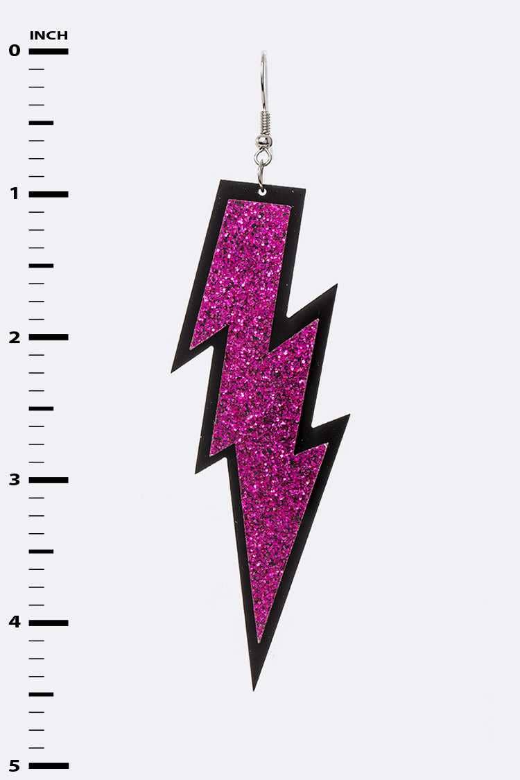 Glittered Lightning Earrings