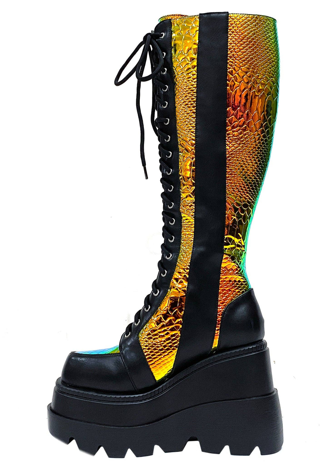 Radioactive Prism Platform Combat Boots