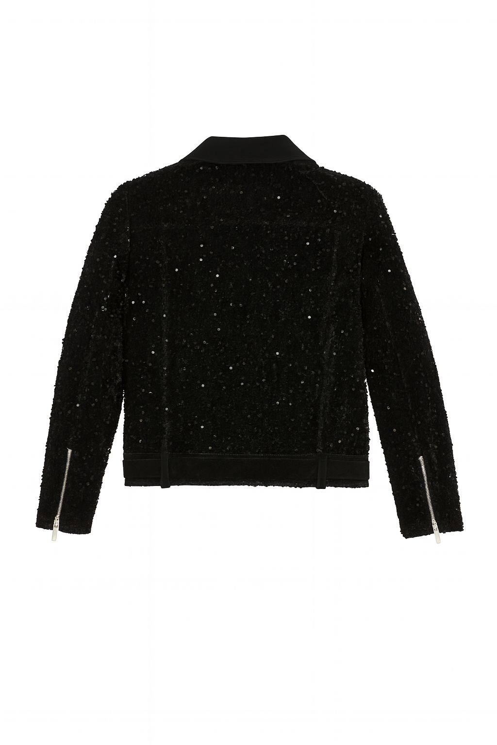 Sequin Zipfront Black Jacket - Mens