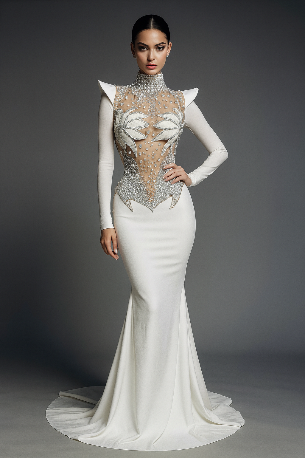 Flower Petal Cutout Gown