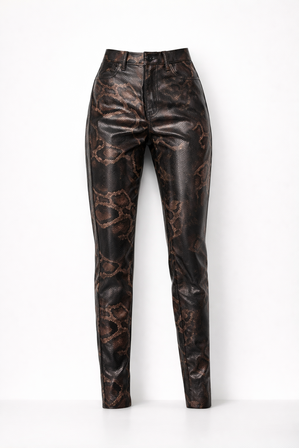 Snakeskin Stretch Jeans - Womens