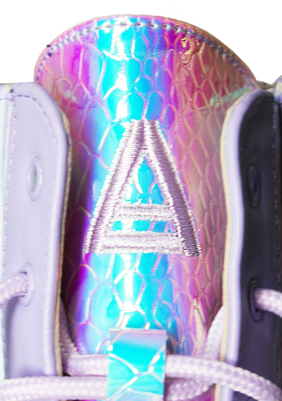 Periwinkle Hologram Platform Combat Boots