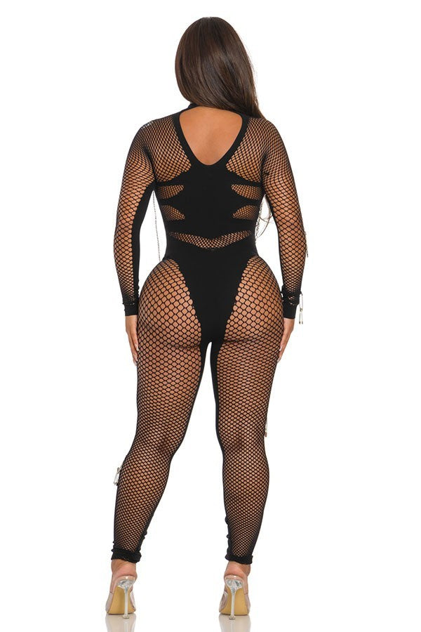 Safety Pin Mesh Bodysuit - Stagewear