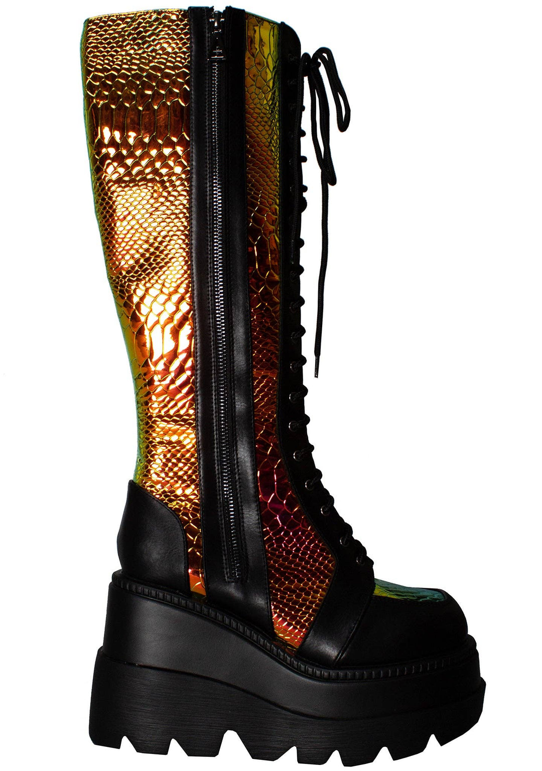 Radioactive Prism Platform Combat Boots