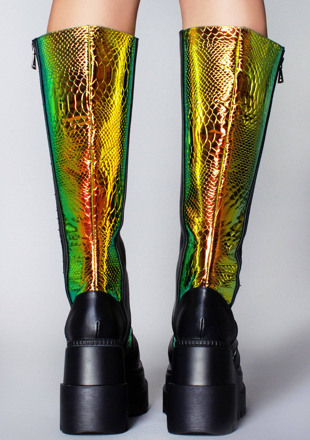 Radioactive Prism Platform Combat Boots