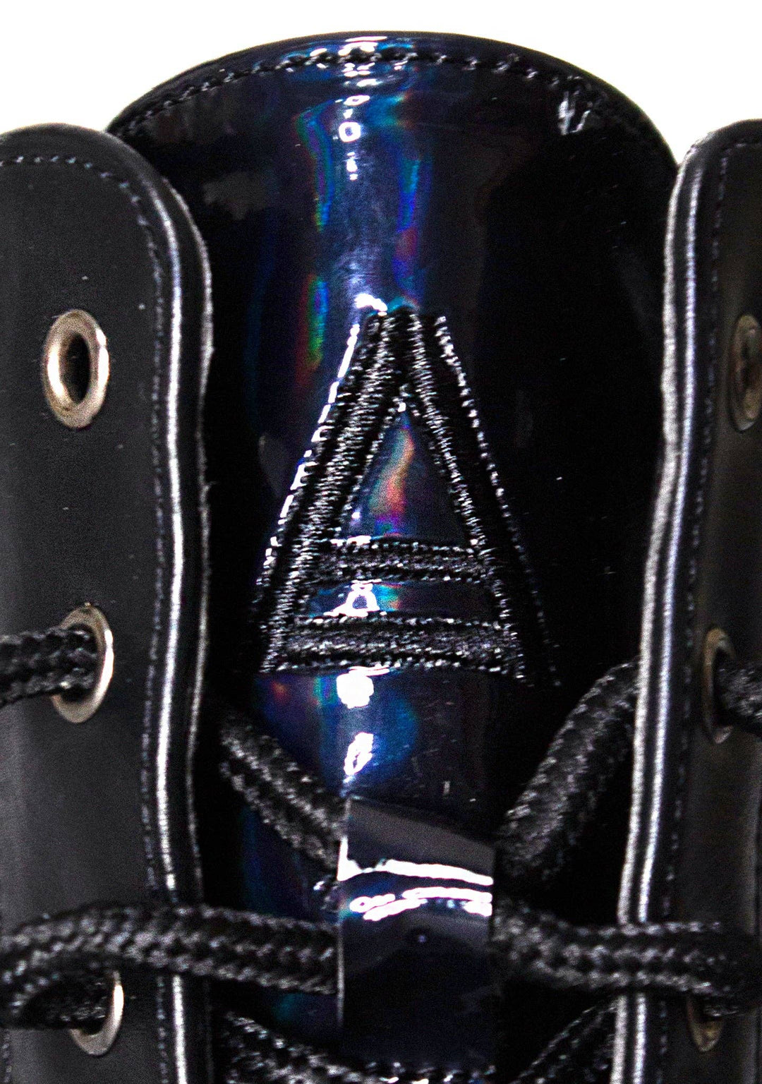 Midnight Hologram Black Platform Combat Boots
