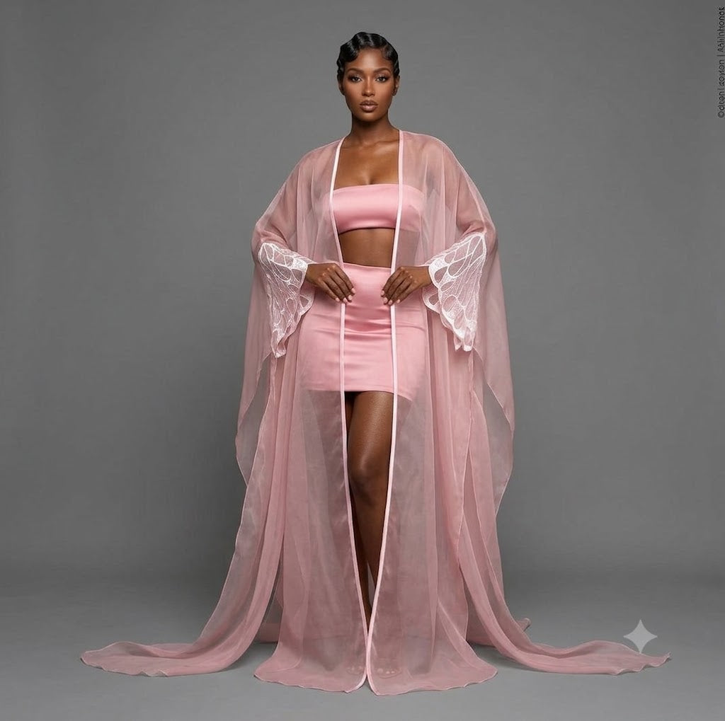 Blush Sheer Cascade Festival Cape