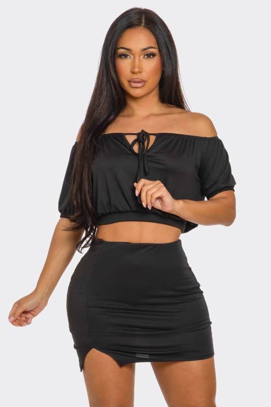 Mini Skirt Stretch Jersey Set