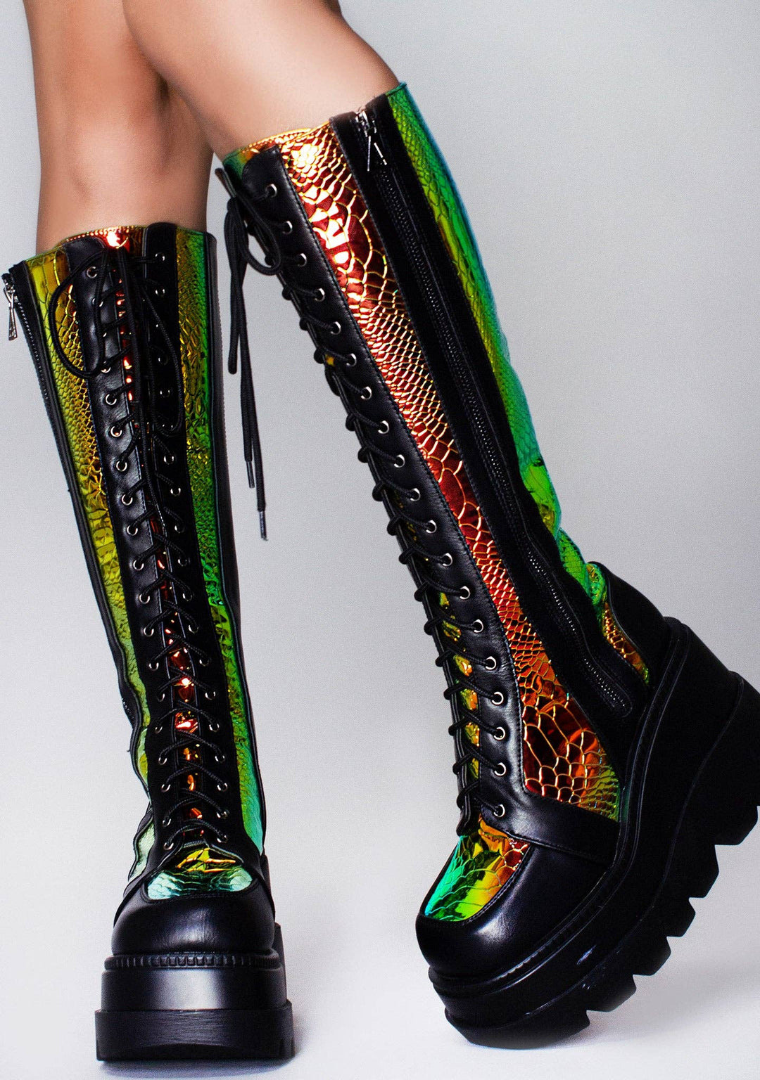 Radioactive Prism Platform Combat Boots