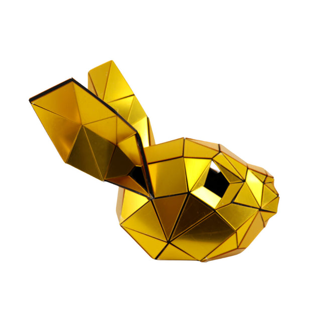 Mosaic Bunny Mask Gold - Wearable Art