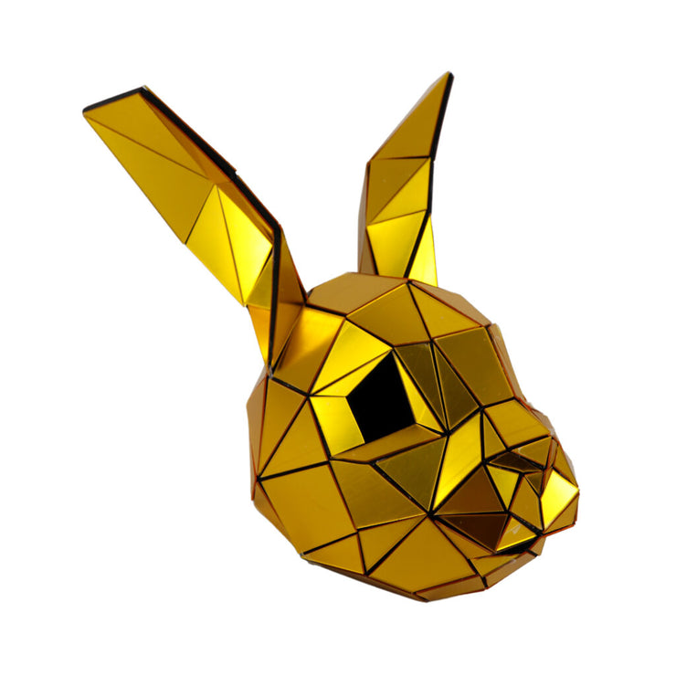 Mosaic Bunny Mask Gold - Wearable Art