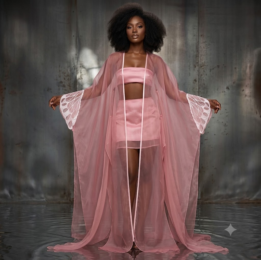 Blush Sheer Cascade Festival Cape