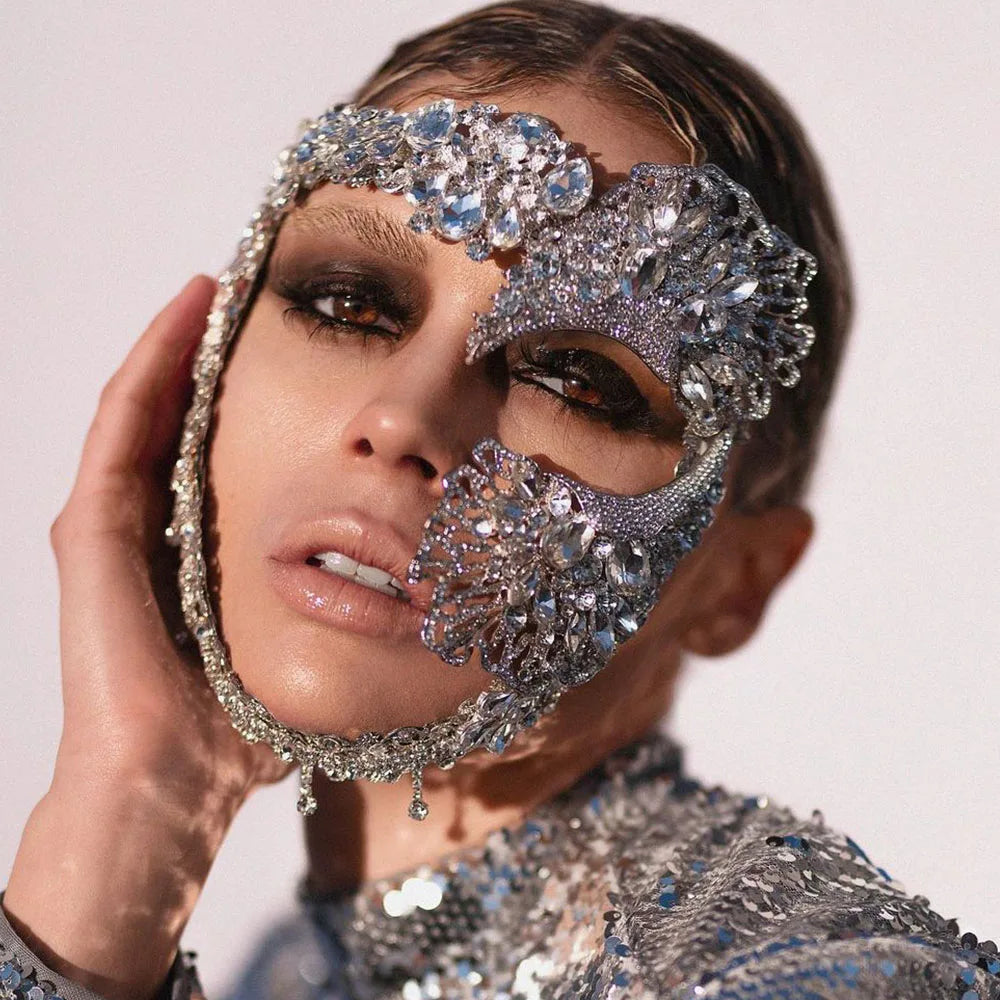 Luxury Cubic Zirconia Mask Face - Stagewear