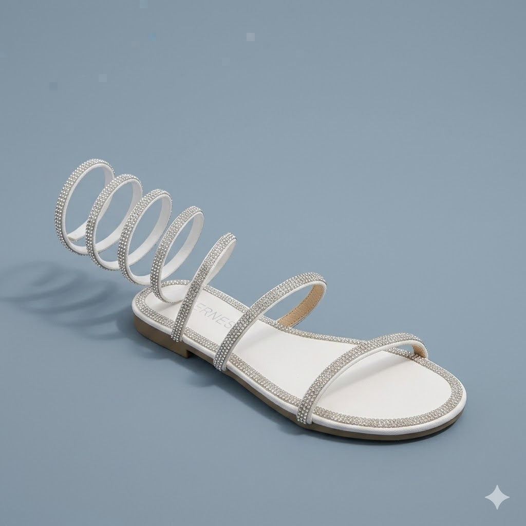 Crystal Spiral Wrap Festival Sandals | Cosmo & Donato