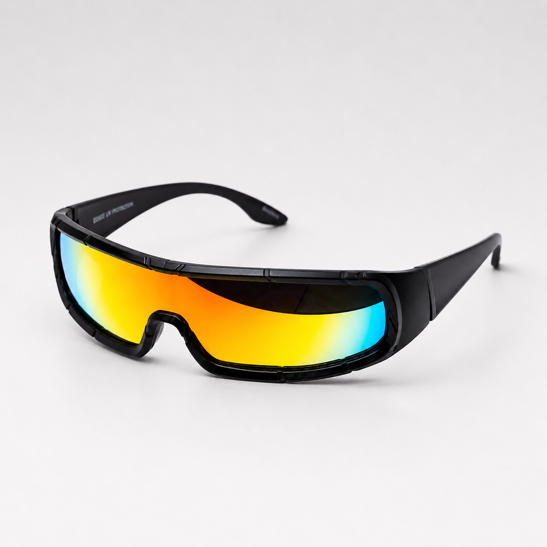 Cyber Mirror Shield Wraparound Sunglasses