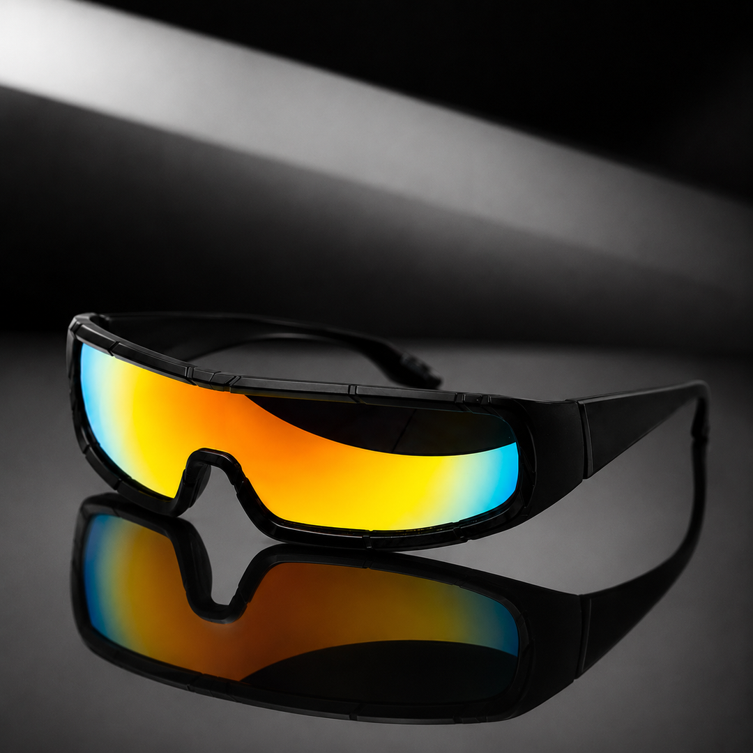 Cyber Mirror Shield Wraparound Sunglasses
