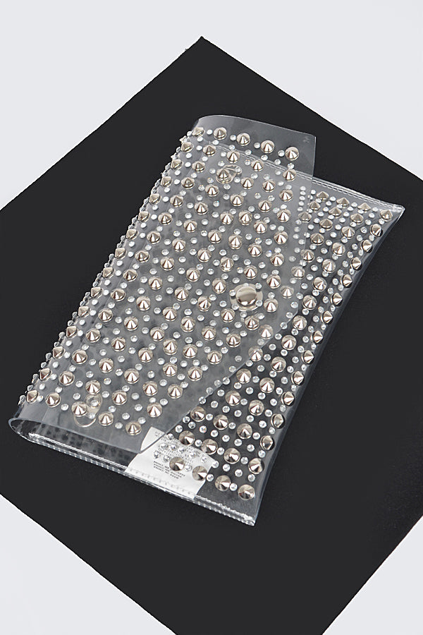 Clear Studded Envelope Purse