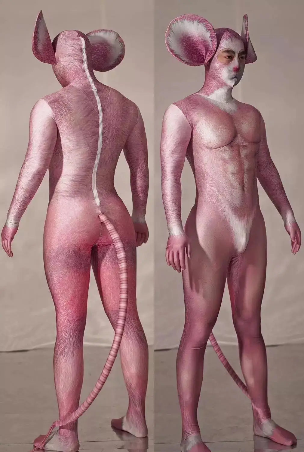 Pink Mouse Pattern Cosplay Jumpsuit - Stagewear