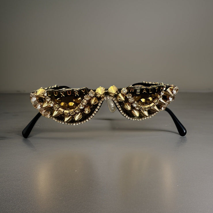 CUSTOM CRYSTALIZED ONE OF A KIND GLASSES - "LUXURY WEALTH"