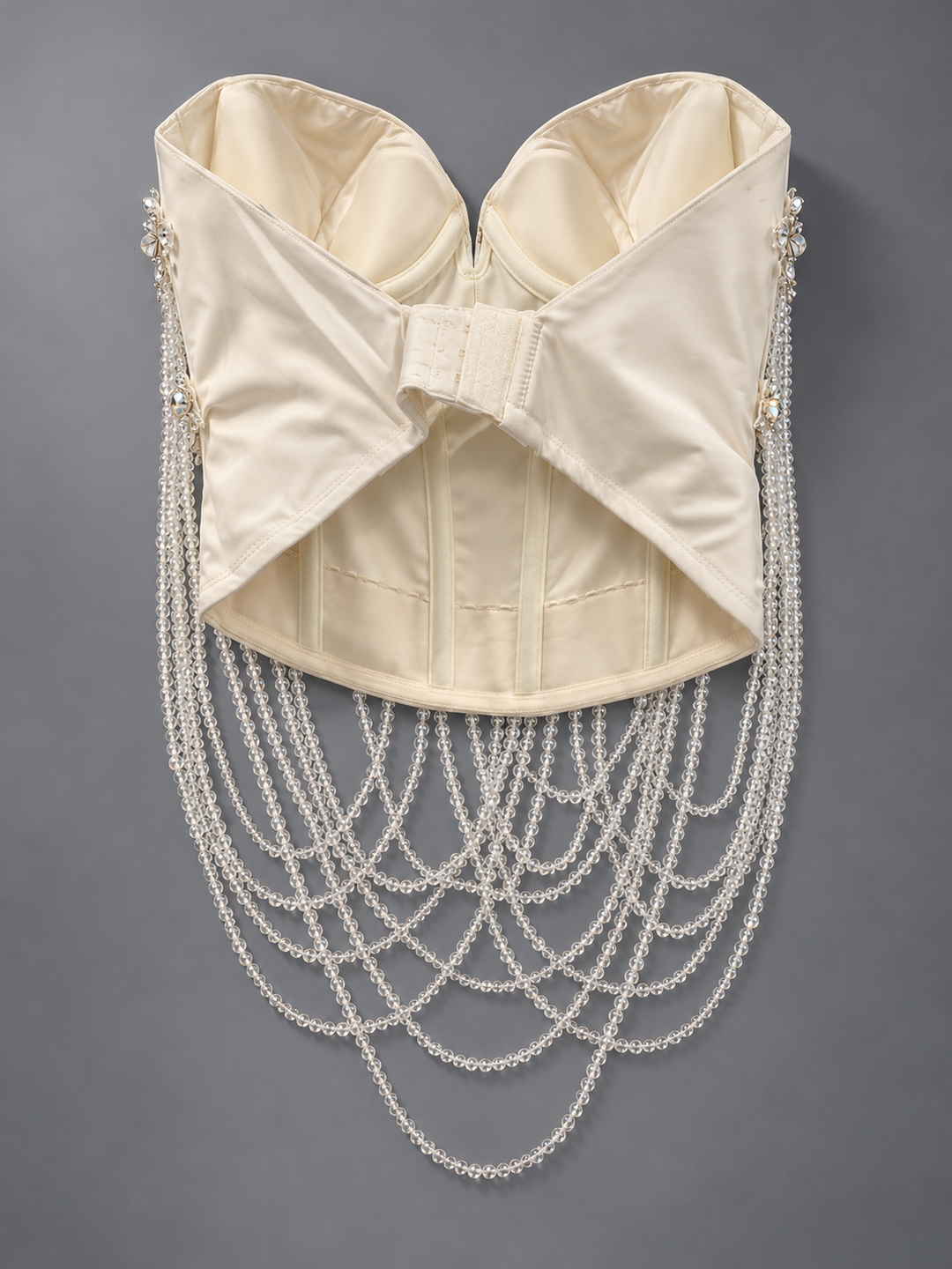 Ivory Hand-Embellished Corset Top by Donato