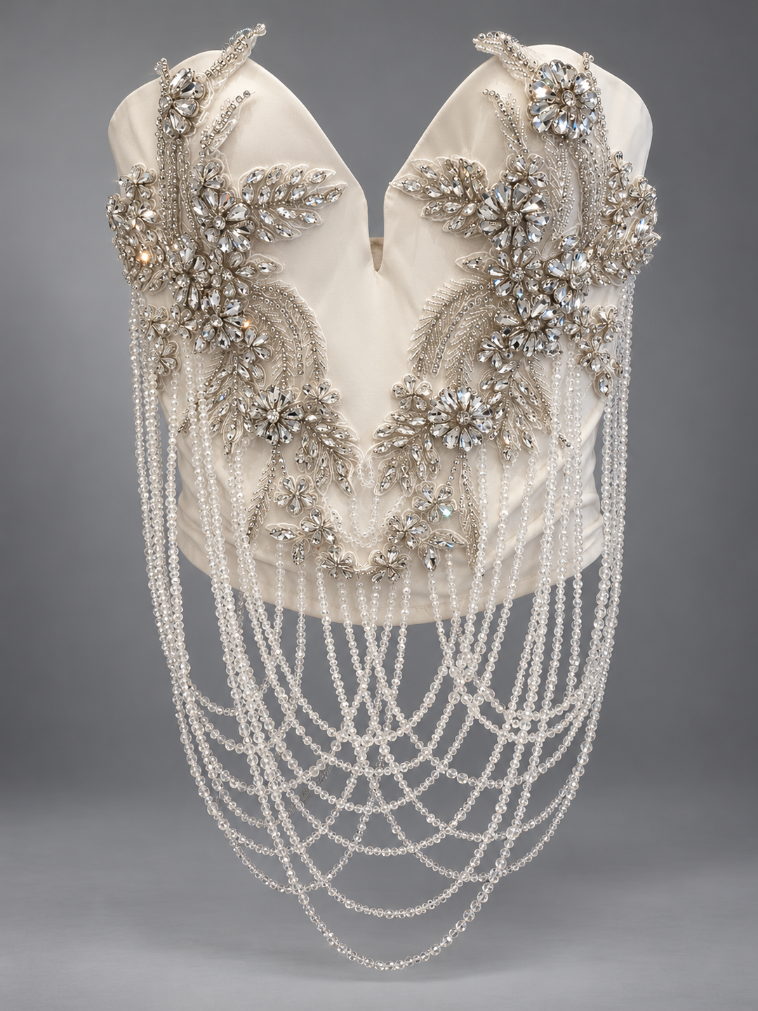 Ivory Hand-Embellished Corset Top by Donato