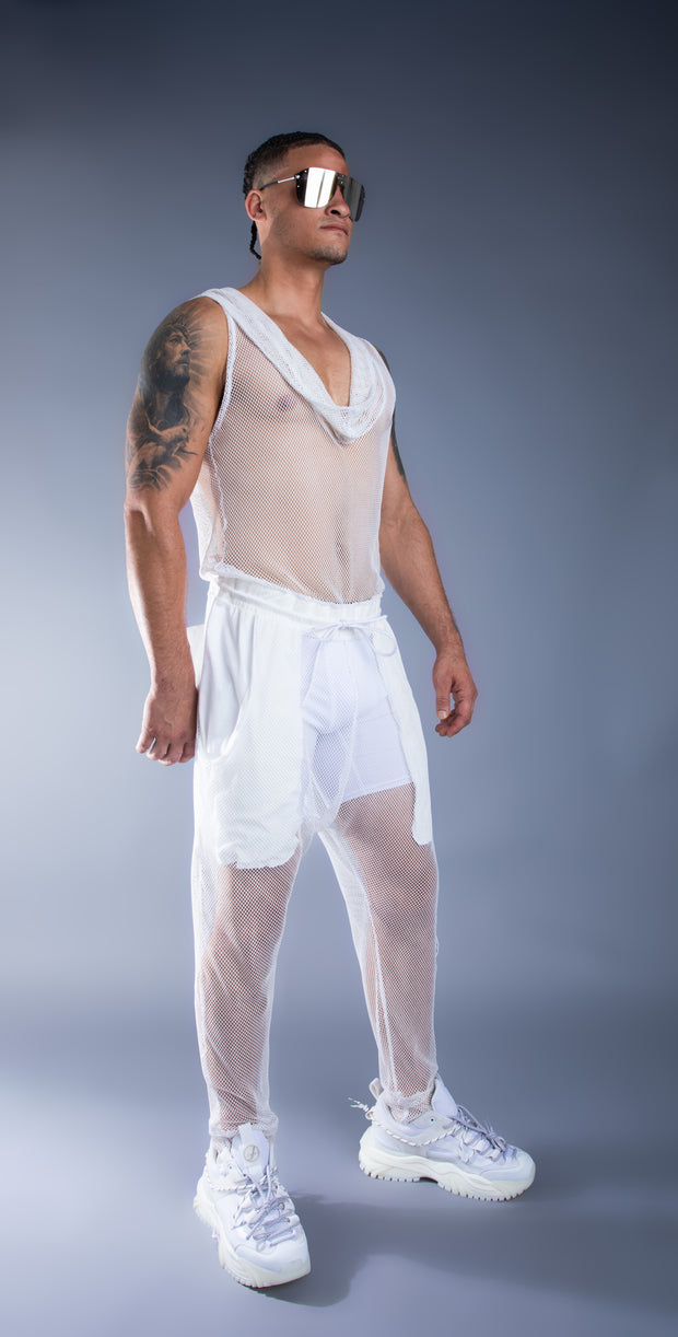 WHITE FISHNET SQUARE SET  - GENDER FLUID