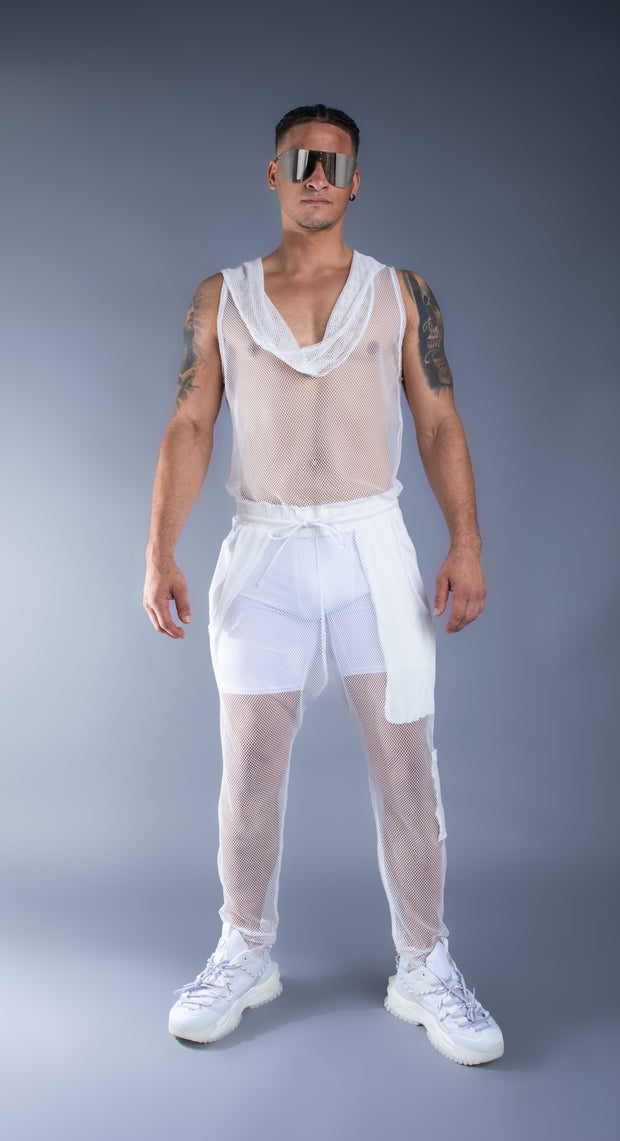 WHITE FISHNET SQUARE SET  - GENDER FLUID