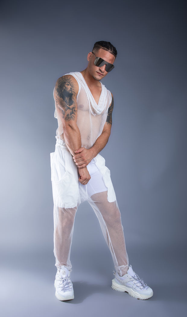 WHITE FISHNET SQUARE SET  - GENDER FLUID