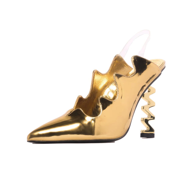 Lightning Metallic Heel Gold - Shoe Whore