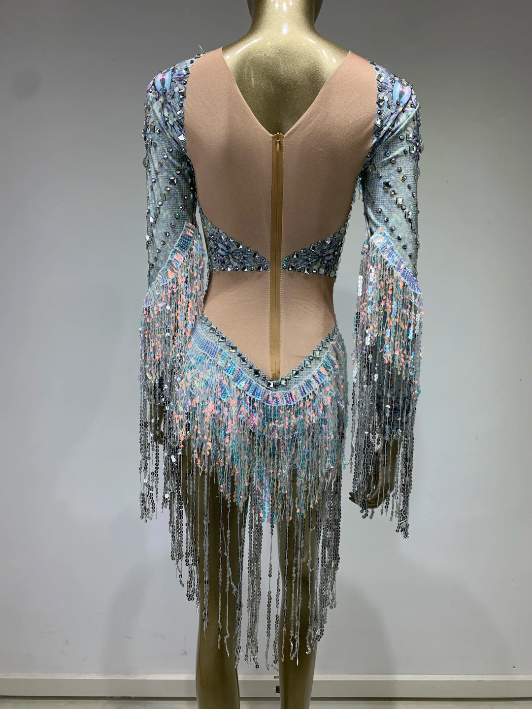 Sequin Tassel Cutout Bodysuit - Stagewear