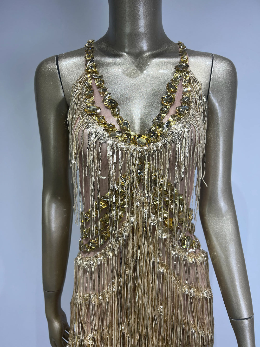 Crystal Diamond Tassel Jumpsuit - Stagewear