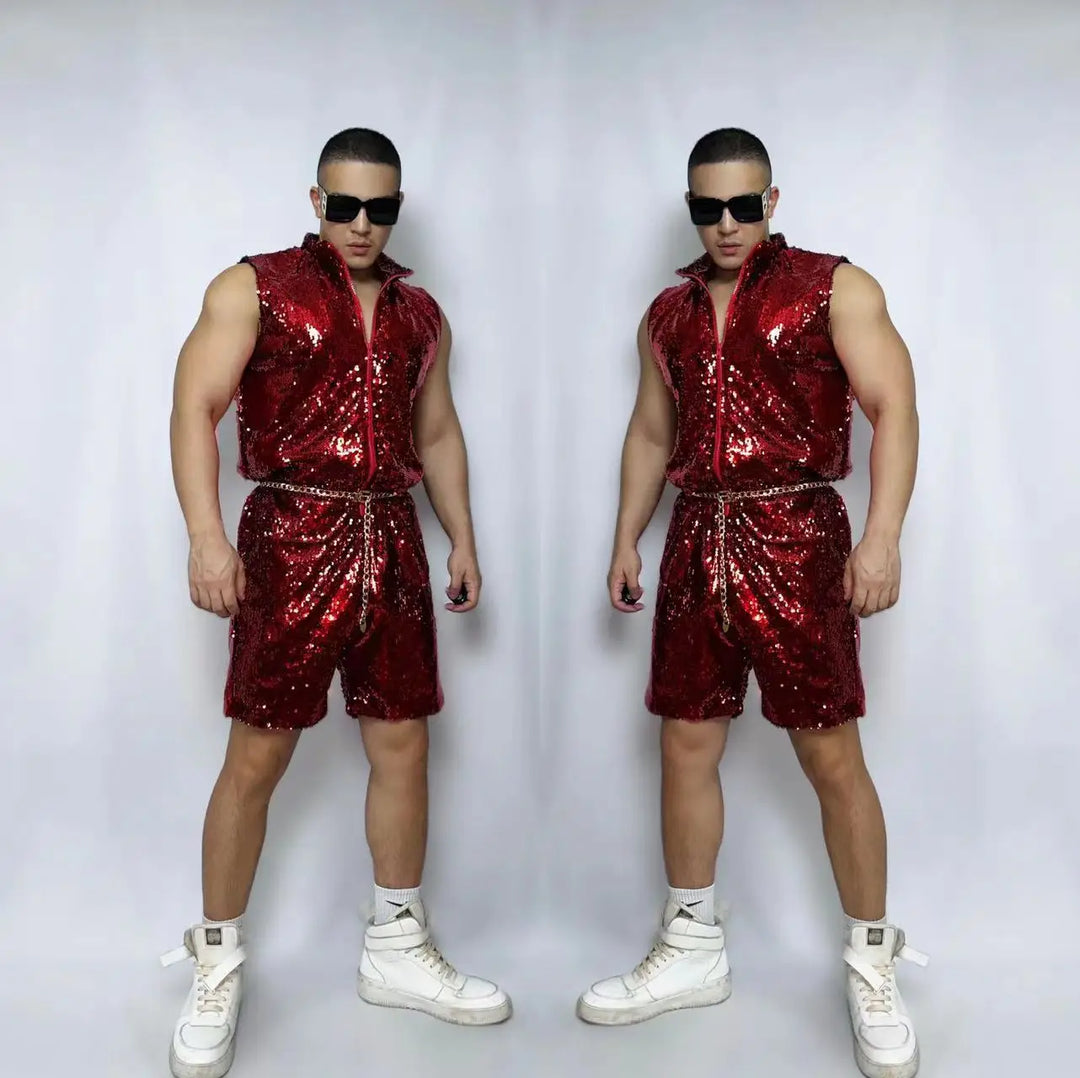 Sleeveless Zipper Jumpsuit Mens - StageWear