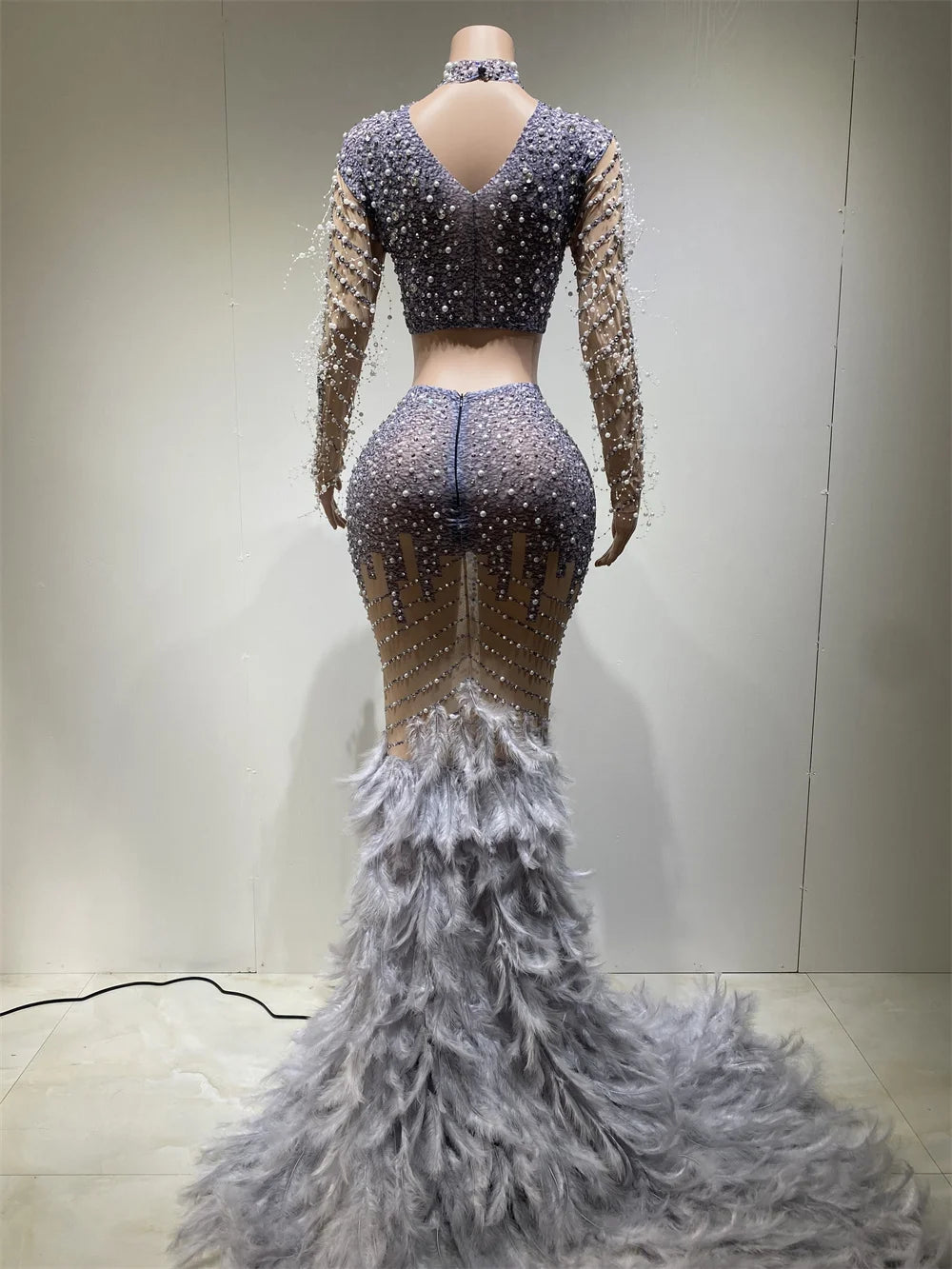 Beaded Top and Feather Skirt - Stagewear