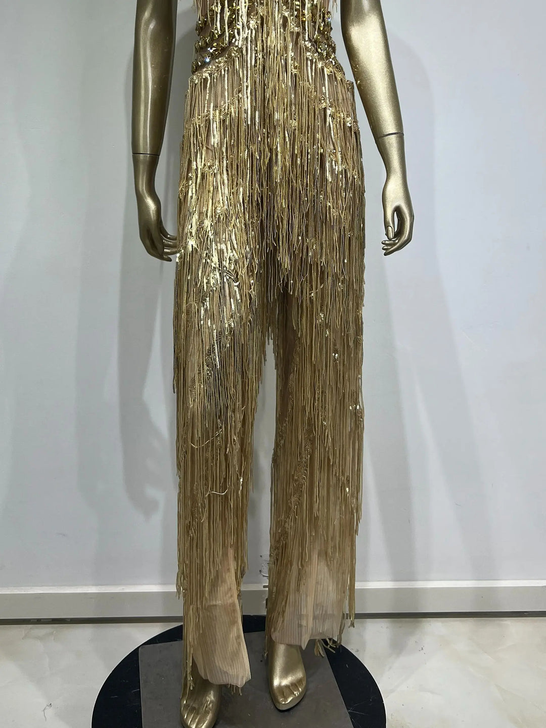 Crystal Diamond Tassel Jumpsuit - Stagewear