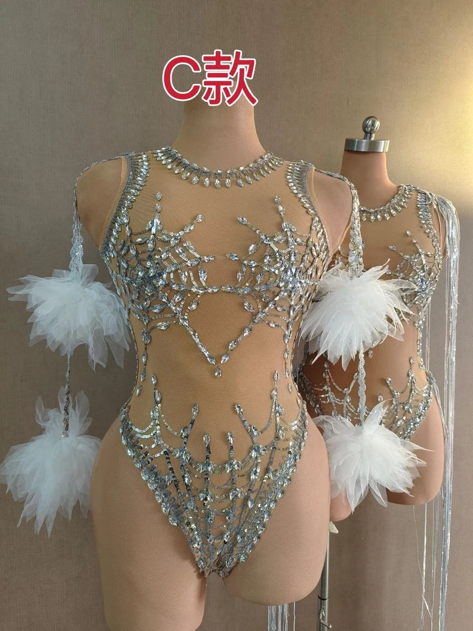 Sequins Bodysuit Rhinestone - Stagewear