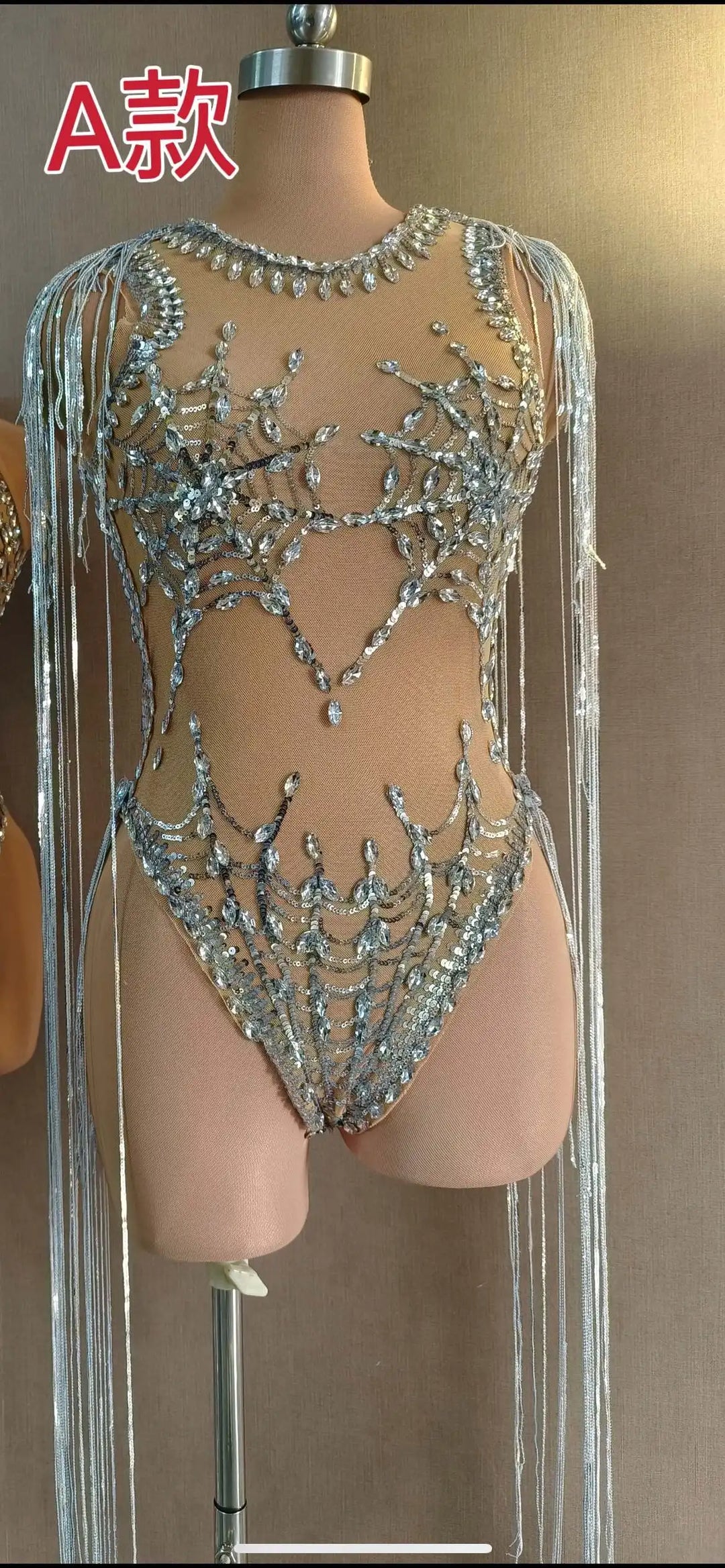 Sequins Bodysuit Rhinestone - Stagewear