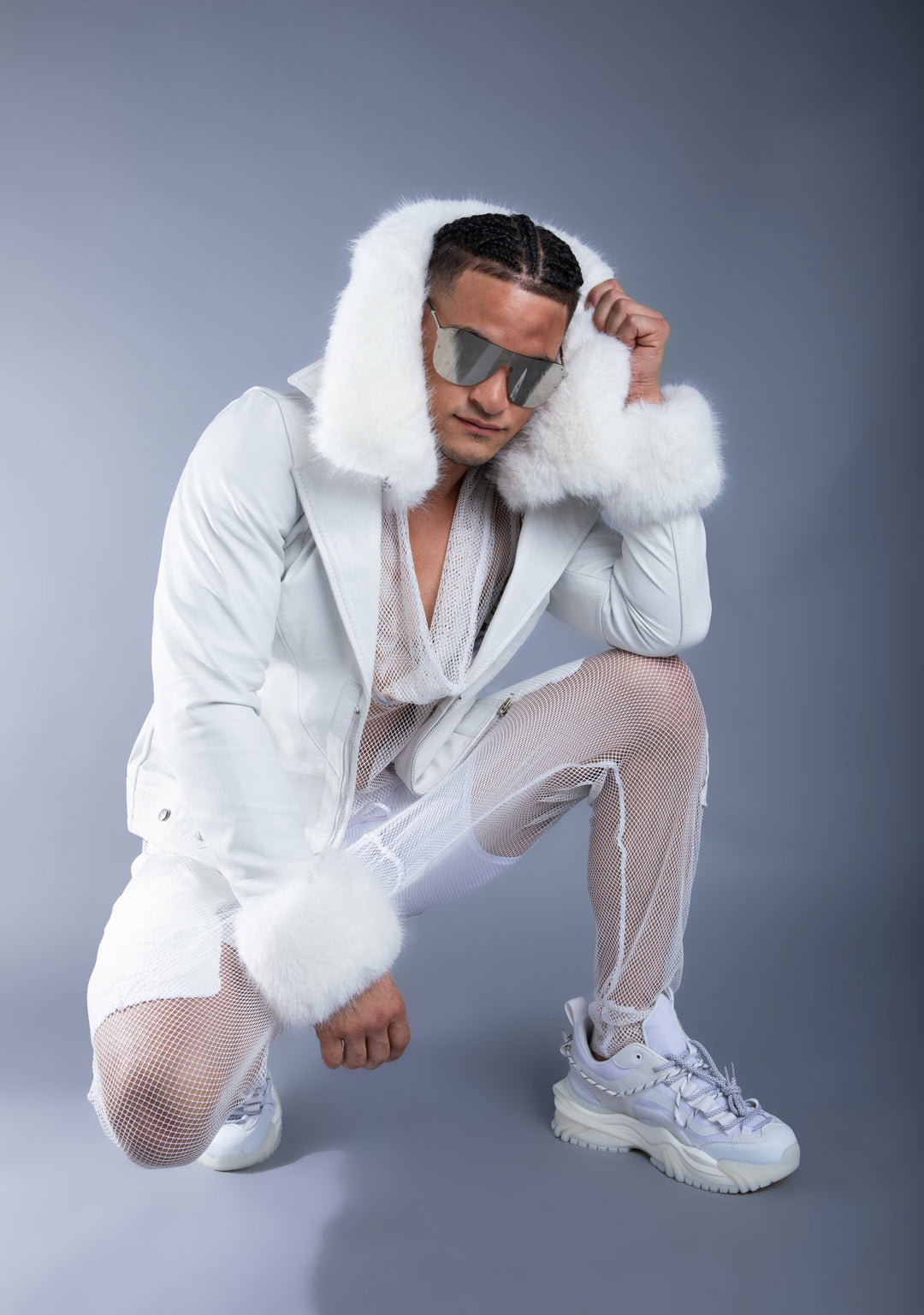 White Leather Jacket for Men Genuine Leather