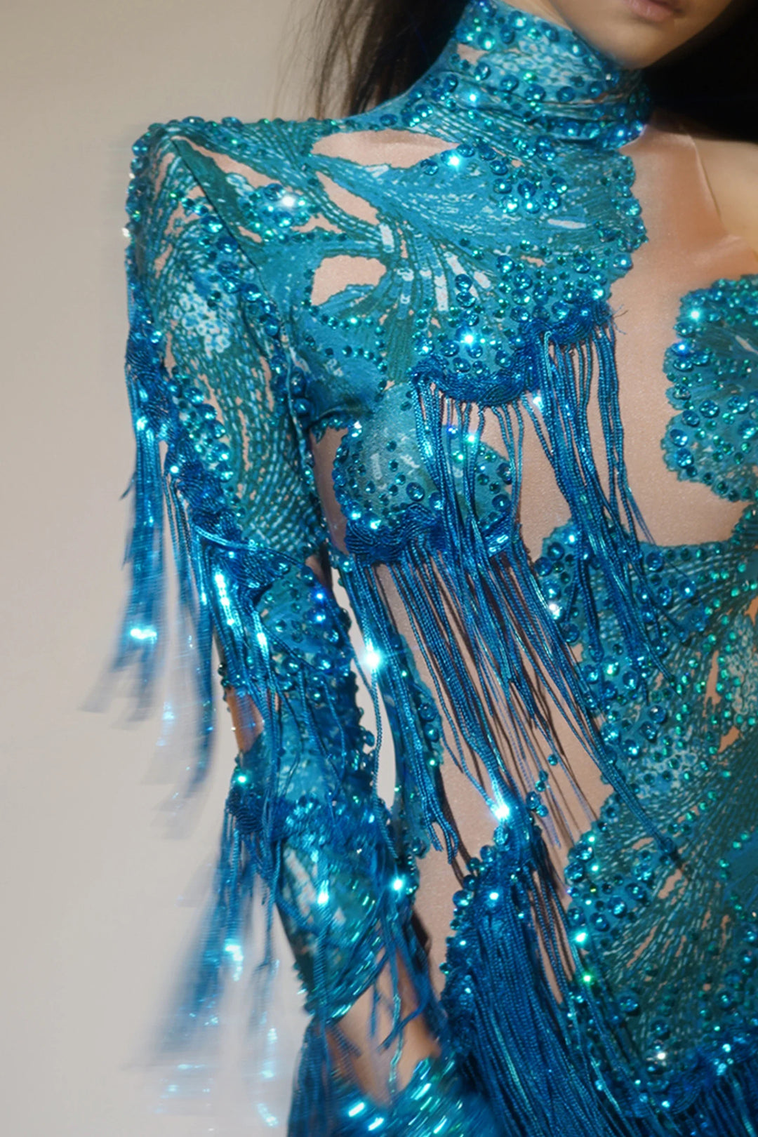 Rhinestone One-Shoulder Bodysuit - Stagewear