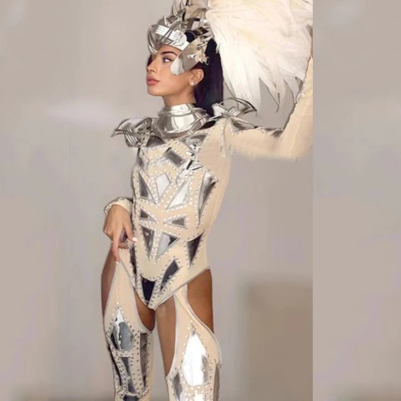 Silver Jazz Dance Jumpsuit - Stagewear