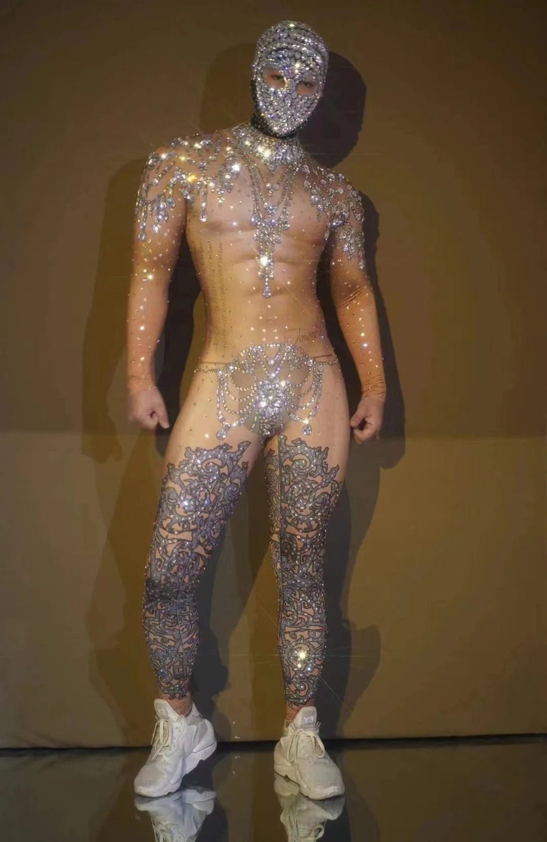 Sparkly Rhinestones Jumpsuit Men - Stagewear