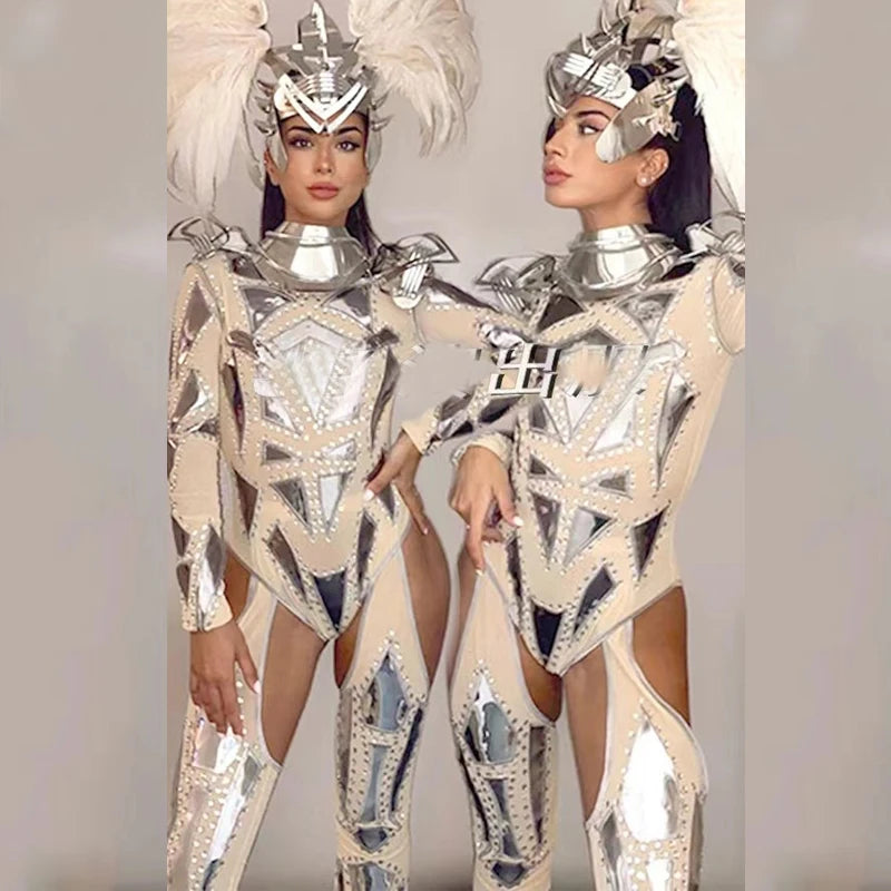 Silver Jazz Dance Jumpsuit - Stagewear