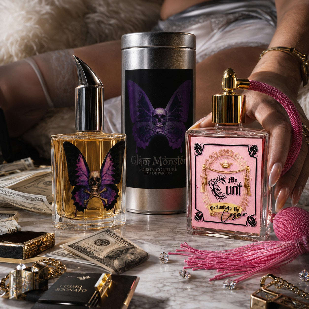 Cosmo and Donato Glam Monster and My C*nt signature fragrances