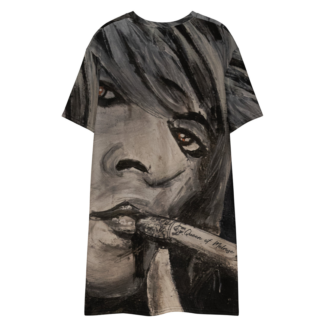 face print t shirt dress Black Oversized Orange Fruit Face T-Shirt Dress