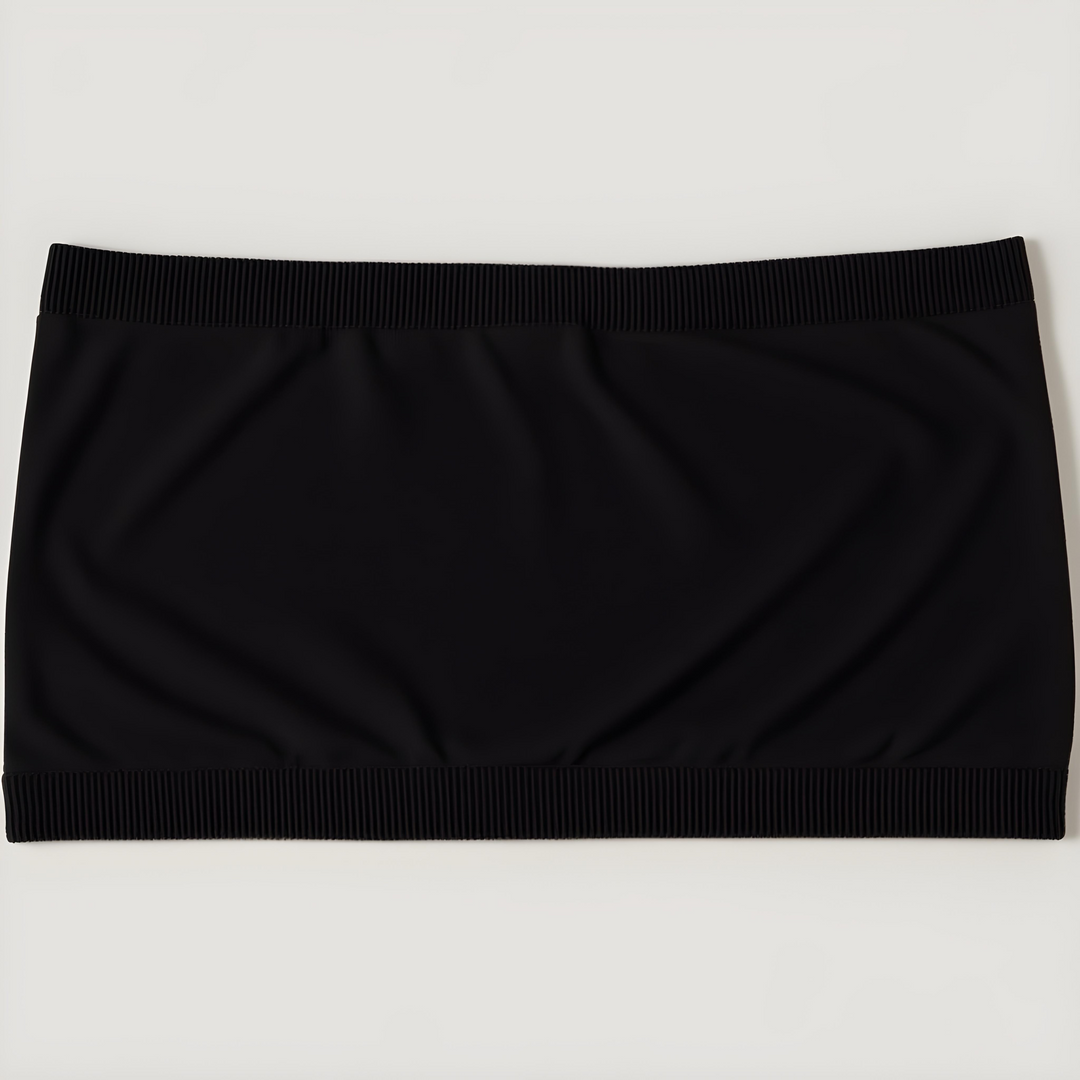 black stretch nylon bandeau top 